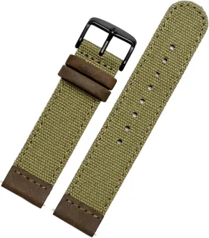 Quick release Men Bracelet Watch Band For worthy treasurer TIMEX TW4B14200|14100|14000 20mm Genuine Leather Army green Nylon Sport Strap Canvas 