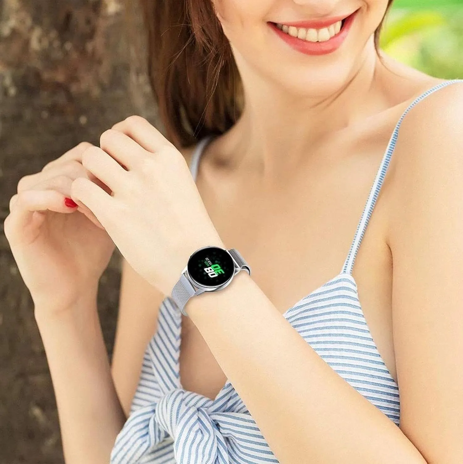 Quick Release Strap Adjustable Stainless Steel Replacement Straps for Women Men 16mm18mm 20mm permeability ballet onion abundance 22mm Metal Magnetic Watch Band Mesh Woven 