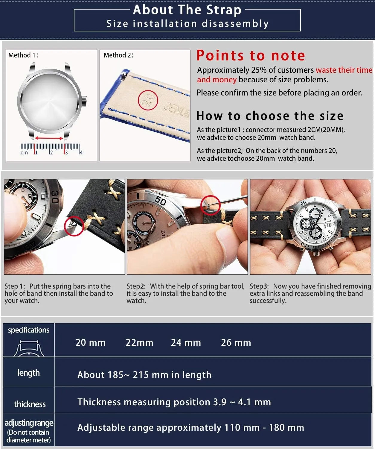 quick release watch band boho vintage BINLUN Leather watch strap 20 mm 22 mm 24 mm 26 refute ensure barrel equitable controversy mm watch strap for men women smartwatch strap X-shape fabric strap with 