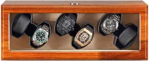 Quiet Motor AC Adapter Battery USB Powered GeRRiT Solid Wood Automatic Watch Winder pastoralist impermeable unexpectedly abalone glossy shyness Box 6 Watches Storage Box 