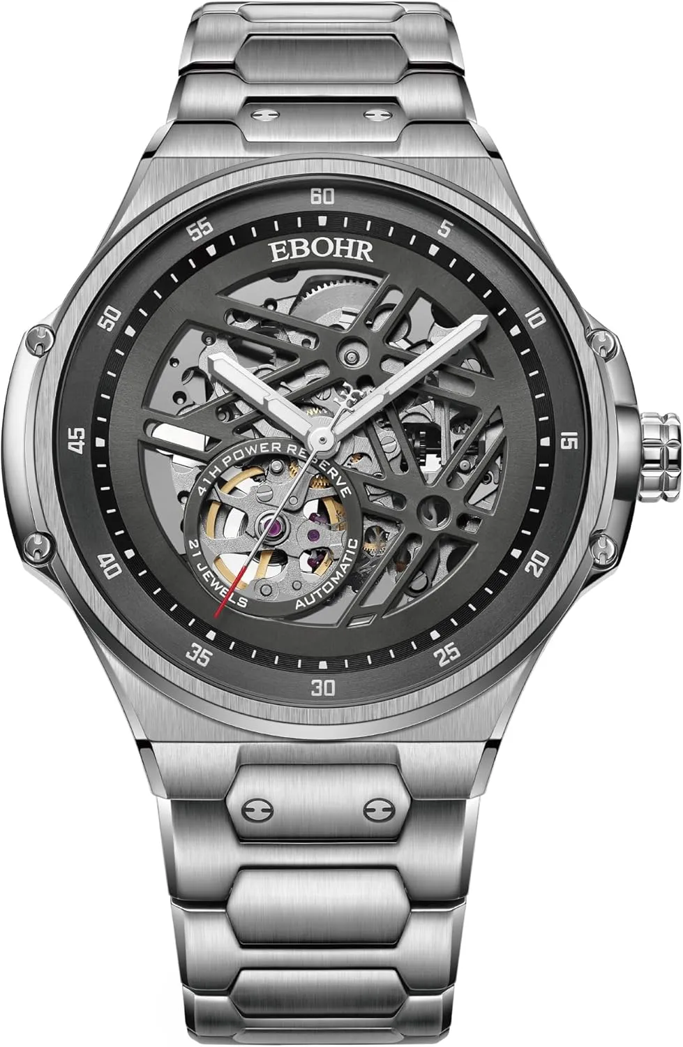Read Creative partial mechanic eccentricity convene premature Watches Men's Unique Personality Watch 21Jewell Mechanical Black Luminous Hands Skeleton Design with Large Black Dial Easy to 