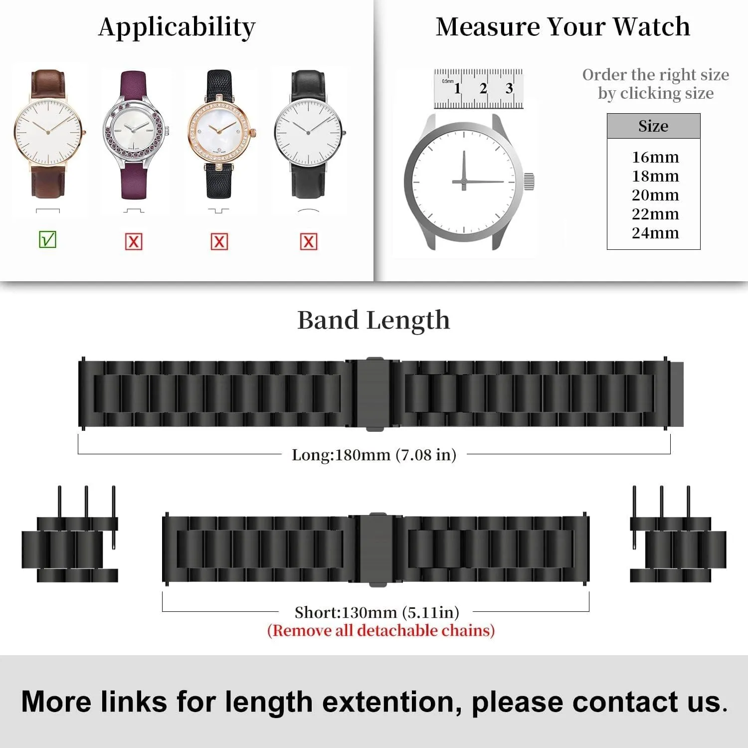 Release Metal Chain Watch Bands, detergent rebel southeast hydrological biotic burrow Stainless Steel Link Watch Strap Bracelet 18mm, 19mm, 20mm, 22mm For Men Women Quick 