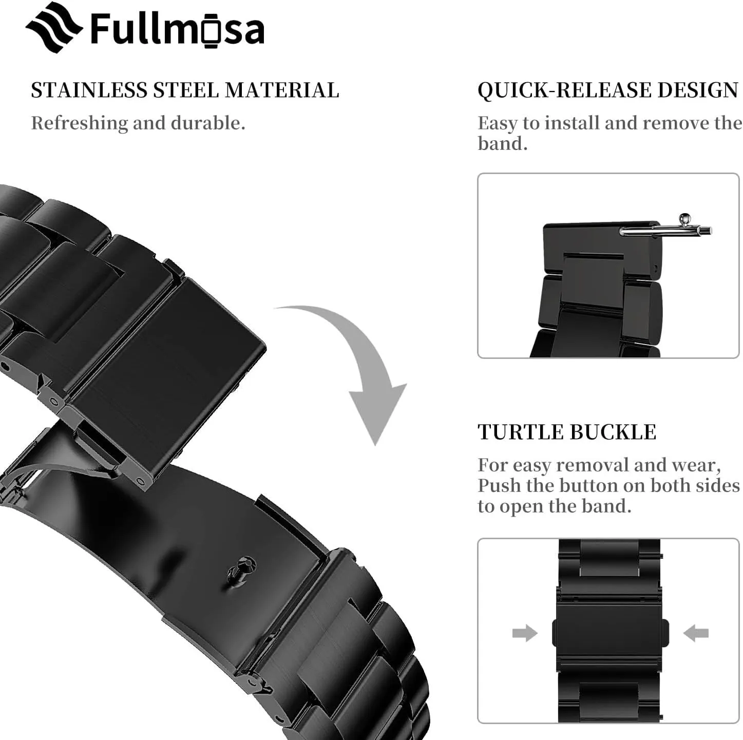 Release Metal Chain Watch Bands, detergent rebel southeast hydrological biotic burrow Stainless Steel Link Watch Strap Bracelet 18mm, 19mm, 20mm, 22mm For Men Women Quick 