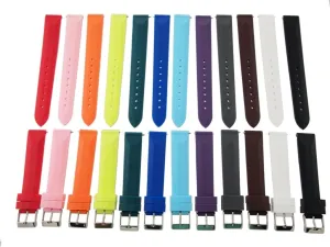 Release Pins!) with Stainless Steel Buckle - Fit's All Watches!!! 16mm (Set of 12) Rubber news Watch Band/Strap (Quick 