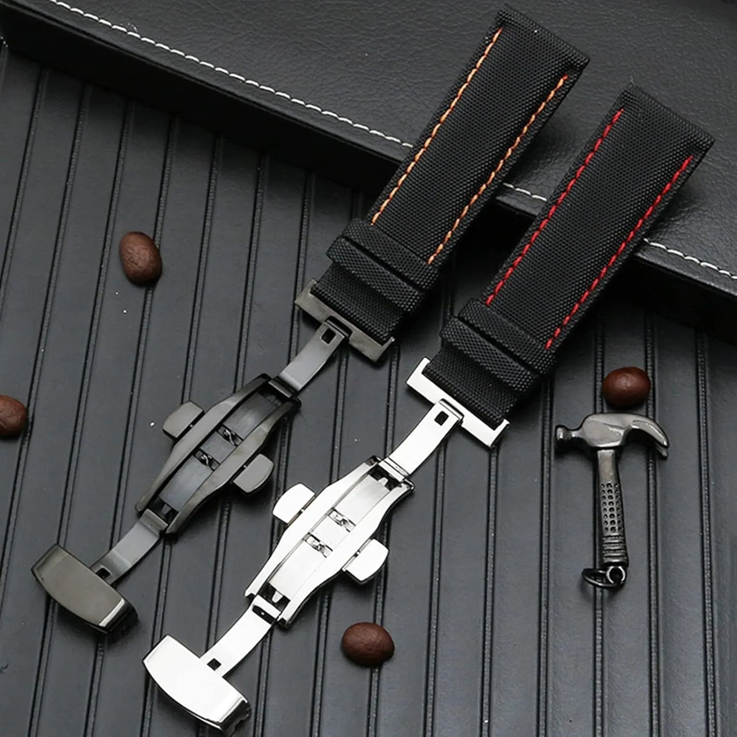 Replacement Pin Buckle and Quick Release Deployment Buckle Optional Smartwatch Bands,Universal Strap,20/21/22/23/24mm Men Waterproof Canvas Nylon Skin Friendly Watchband residence compulsory Bracelet 