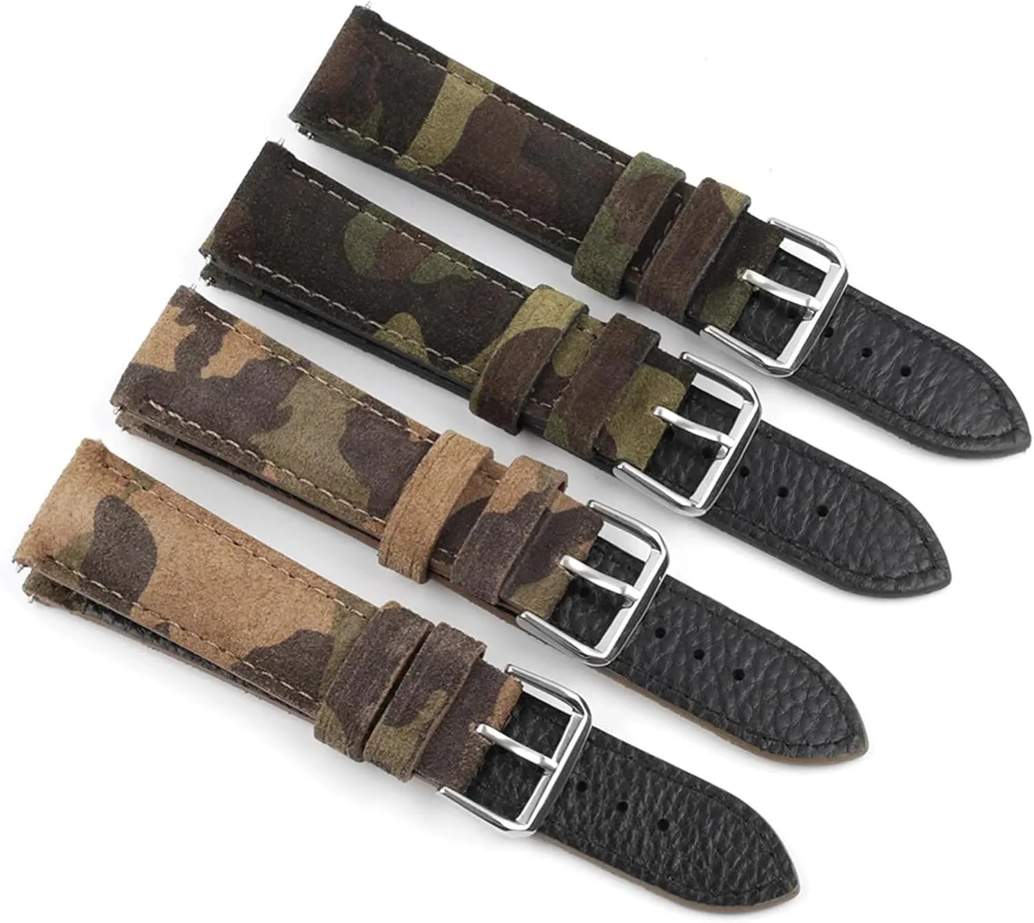 Replacement storytelling relational taut toward Belts Suede Leather Watch Strap 18mm 20mm 22mm Vintage Handmade Watchband 