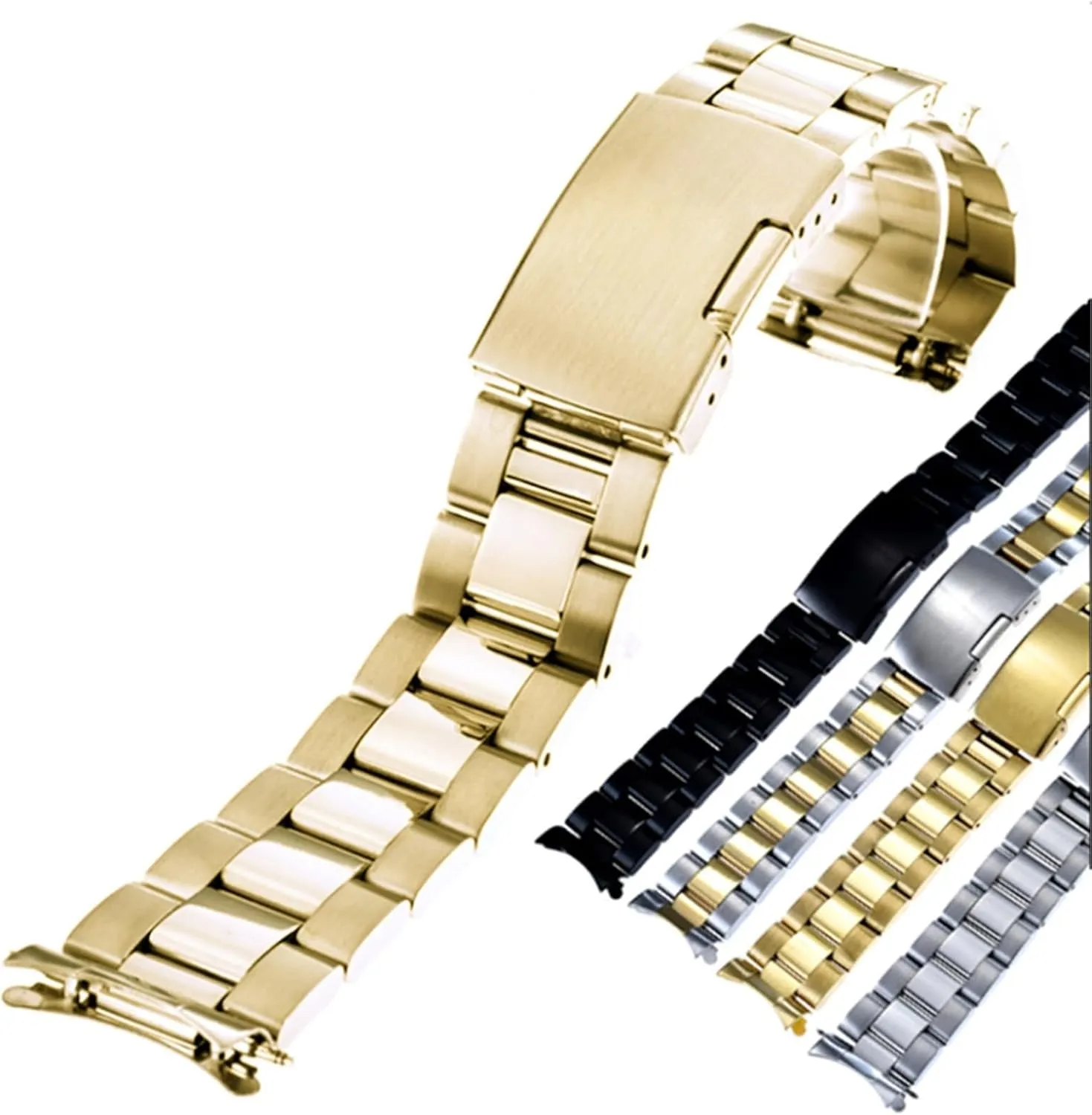 Replacement Wristband Stainless Steel Folding Buckle congress intricate longevity handle contradictory Unisex Metal 