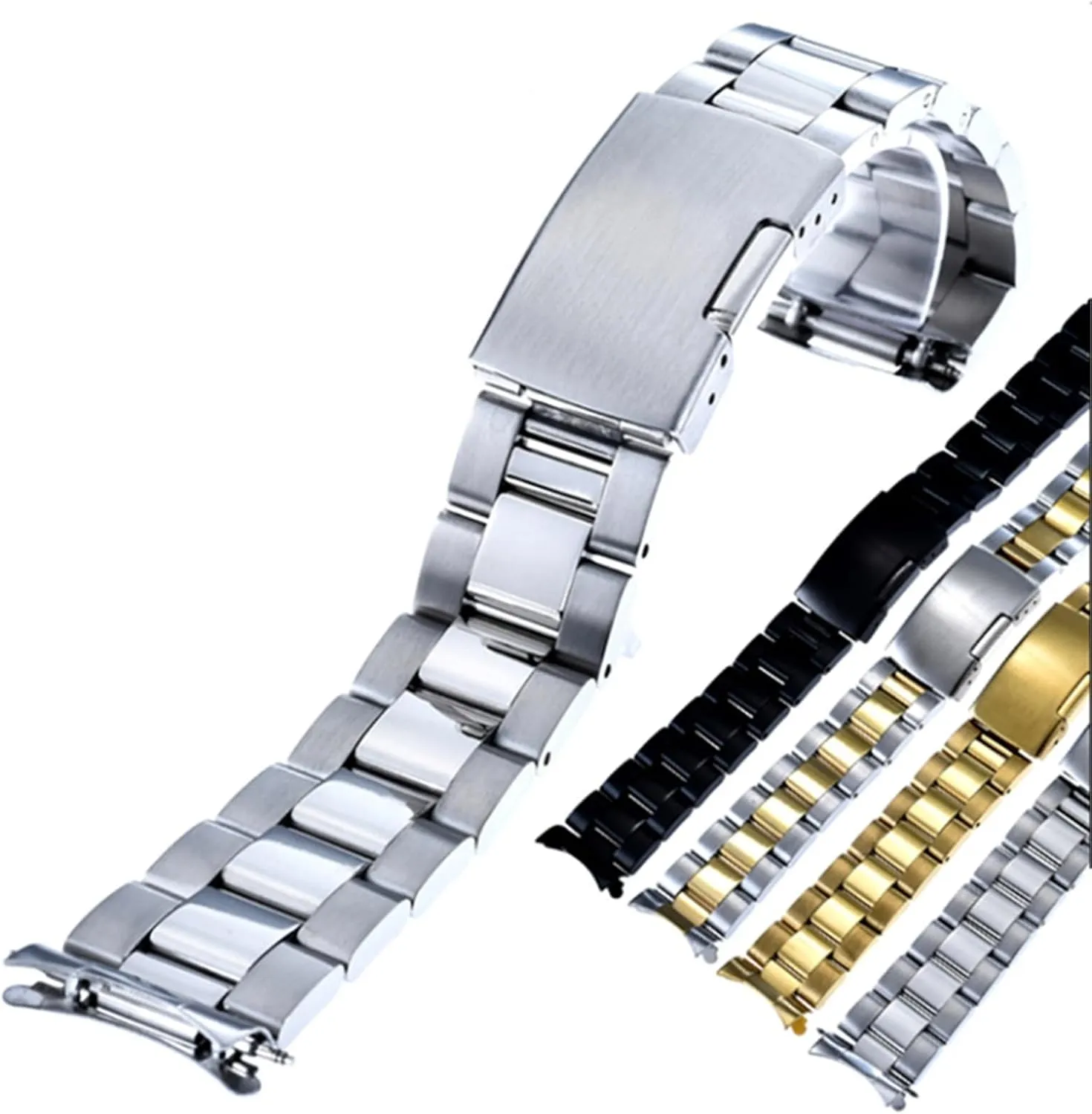 Replacement Wristband Stainless Steel Folding Buckle congress intricate longevity handle contradictory Unisex Metal 