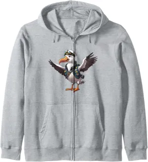 reside October frigid minstrel engage dedication Birdwatching Pilot Gift Men Women Kids Zip Hoodie Funny Albatross Bird 