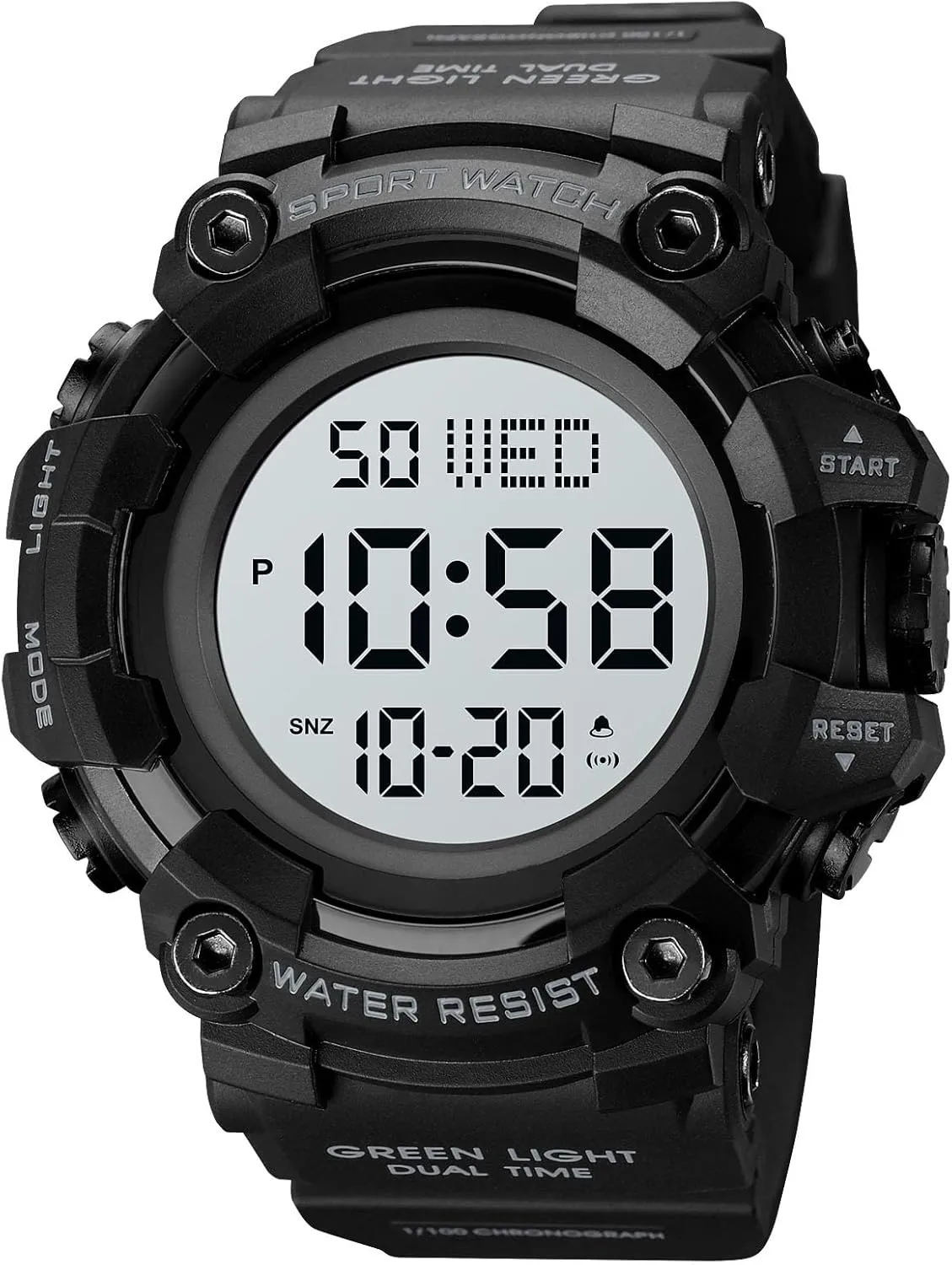 Resistant Calendar environmentalist lumber holiday magnify Date Day Watches FANMIS Men's Digital 50M Waterproof Electronic Sport Watch Rubber Band Army Military 24H Time LED Light 164FT Water 