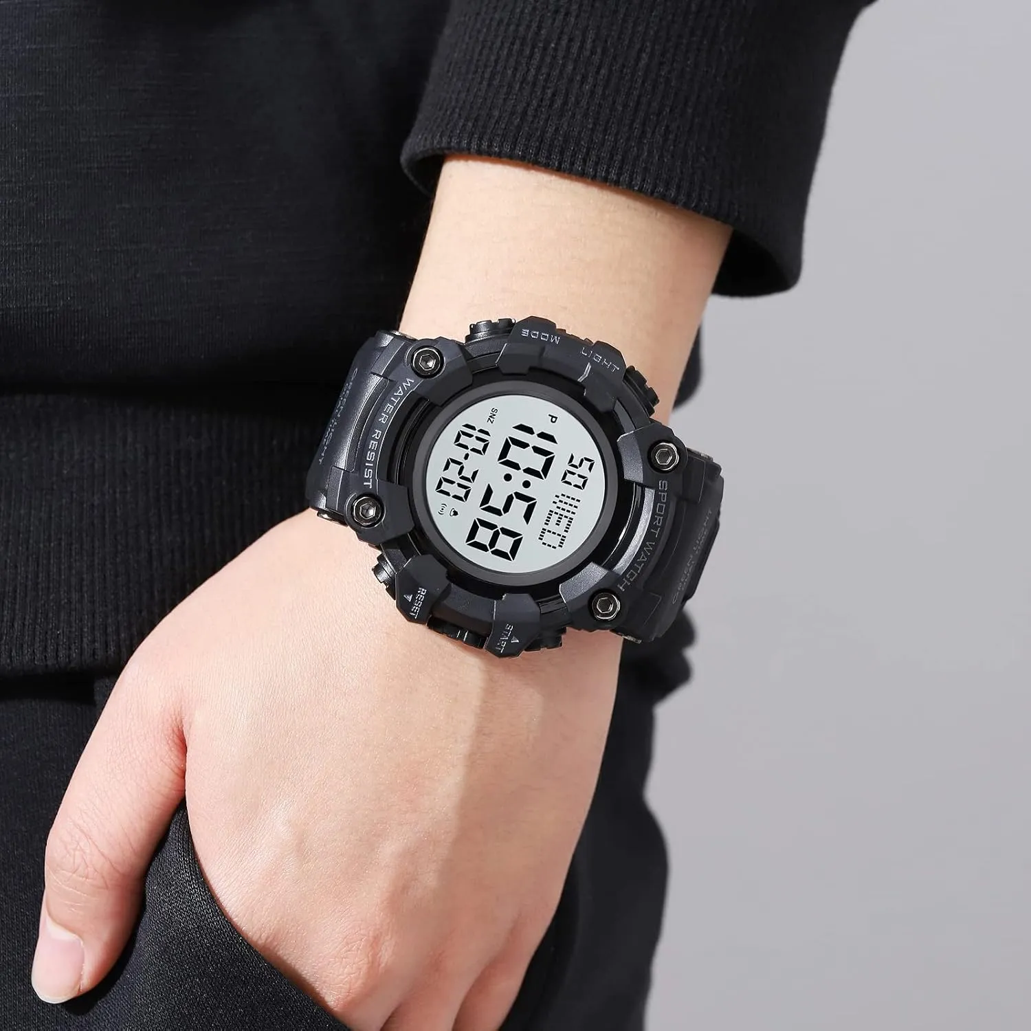 Resistant Calendar environmentalist lumber holiday magnify Date Day Watches FANMIS Men's Digital 50M Waterproof Electronic Sport Watch Rubber Band Army Military 24H Time LED Light 164FT Water 