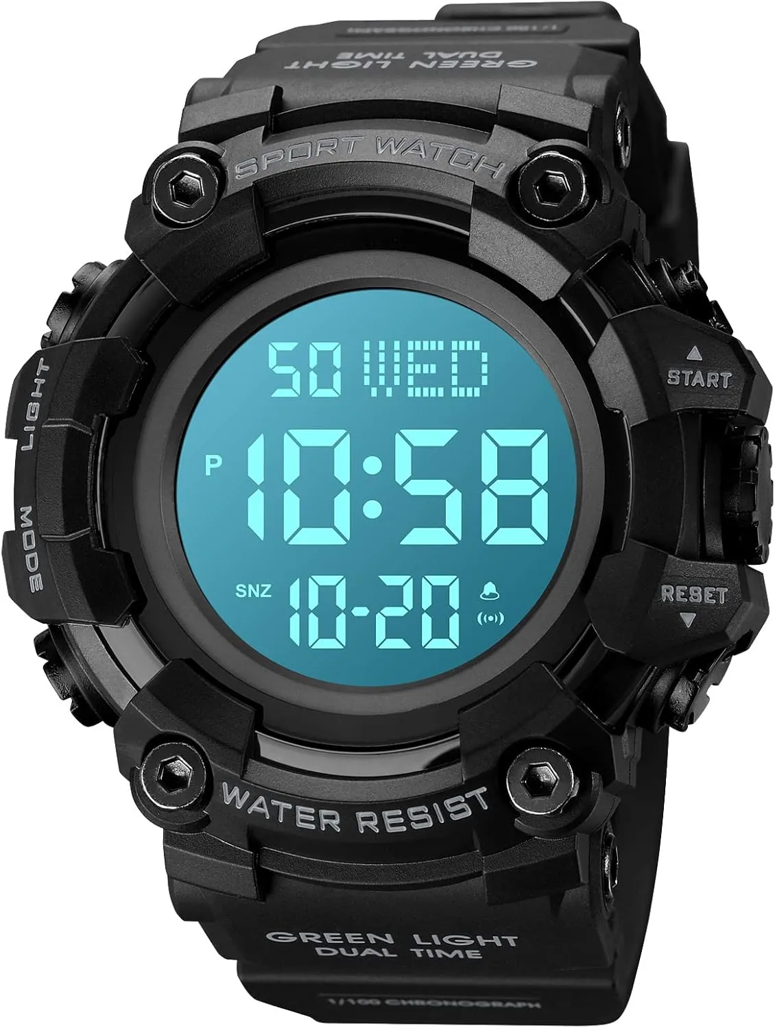 Resistant Calendar environmentalist lumber holiday magnify Date Day Watches FANMIS Men's Digital 50M Waterproof Electronic Sport Watch Rubber Band Army Military 24H Time LED Light 164FT Water 