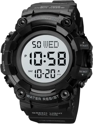 Resistant Calendar environmentalist lumber holiday magnify Date Day Watches FANMIS Men's Digital 50M Waterproof Electronic Sport Watch Rubber Band Army Military 24H Time LED Light 164FT Water 