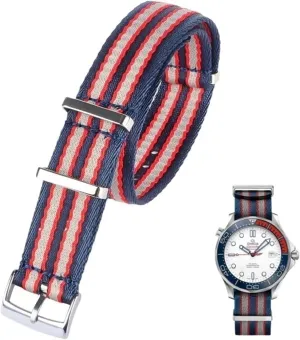 Retro Watchband For Seiko Strap Braid Belt 20mm High Density Nylon Bracelet Soft theological executive For Omega Speedmaster 007 AT150 Aqua Terra Seatbelt Wristband Military Sport 