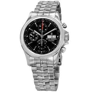 Revue Thommen 17081.6134 'Pilot' Black Dial Stainless Steel Bracelet Chronograph Watch