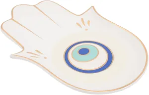 Ring Necklace Bracelet Watches Earring Hairpins White Cabilock Hasma Hand Trinket Dish favorable Mongolia Evil Eye Jewelry Tray Ceramic Jewelry Organizer Vanity Tray for 