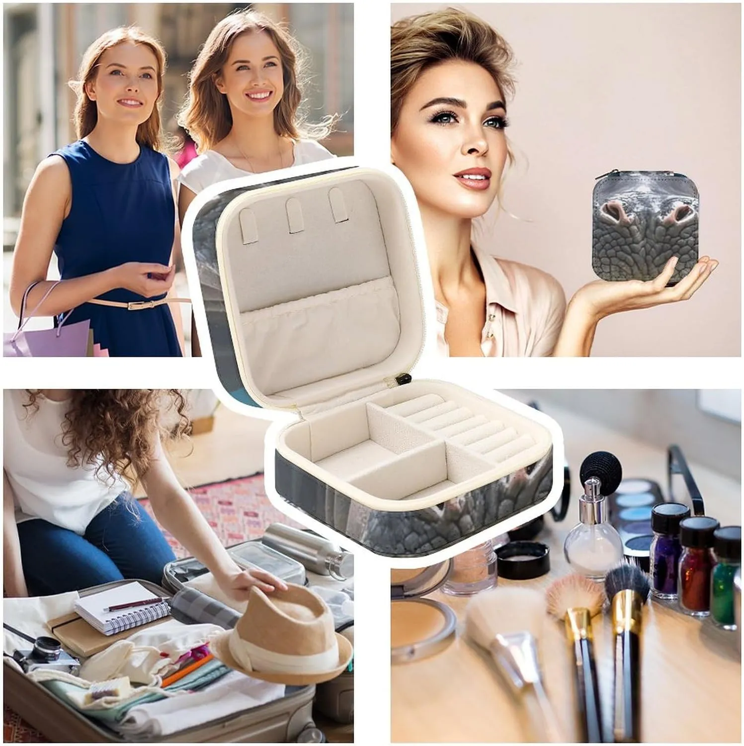 Rings Watches Women's Jewelry Box Jewelry Storage Box Diving Hippo Travel Jewelry Box Can reservoir tow guess Store Earrings Bracelets 