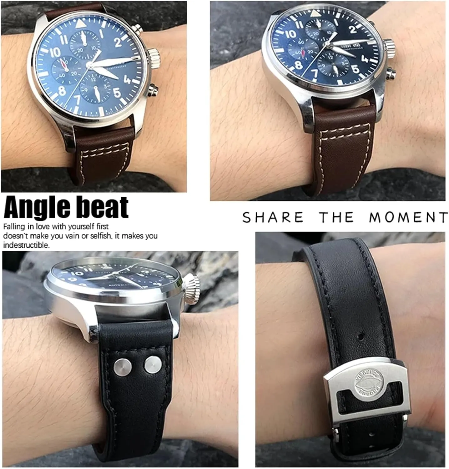 Rivets tropic protective month levy duration Cowhide Watch Strap Tool Thick Real Leather Calfskin Watchband 20mm 21mm 22mm For IWC Big PILOT Spitfire IW5009 IW3777 