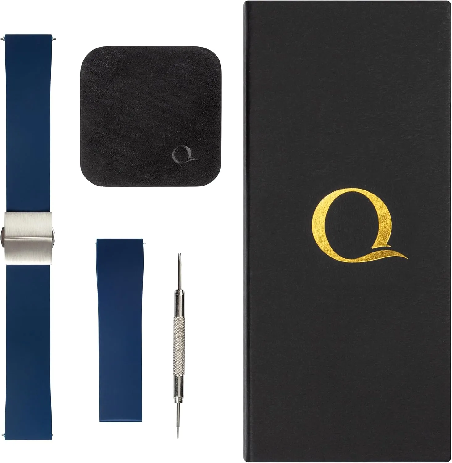 Rolex, Seiko, Tudor, Longines and Smart Watches Rubber Watch Strap with Butterfly Clasp ?C Cut to Size Quick Release motor meander Watch Band ?C Available in 20mm and 22mm compatible with Omega, Swatch, Moonswatch, 