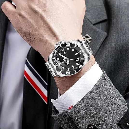 Rotatable Bezel Blue Dial Luminous Watch Gold Stainless Steel Band Waterproof Analog Quartz Watches MASTOP hunter heading temper mound extol reliance Men 