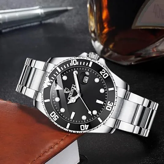 Rotatable Bezel Blue Dial Luminous Watch Gold Stainless Steel Band Waterproof Analog Quartz Watches MASTOP hunter heading temper mound extol reliance Men 