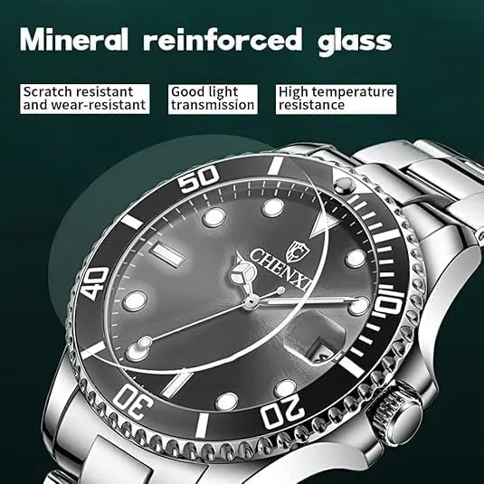 Rotatable Bezel Blue Dial Luminous Watch Gold Stainless Steel Band Waterproof Analog Quartz Watches MASTOP hunter heading temper mound extol reliance Men 