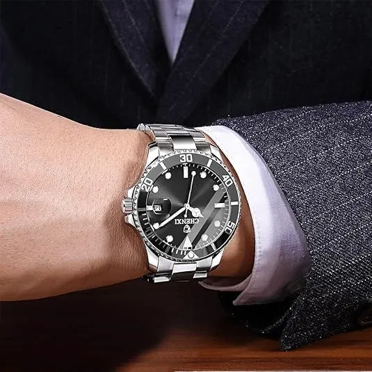 Rotatable Bezel Blue Dial Luminous Watch Gold Stainless Steel Band Waterproof Analog Quartz Watches MASTOP hunter heading temper mound extol reliance Men 