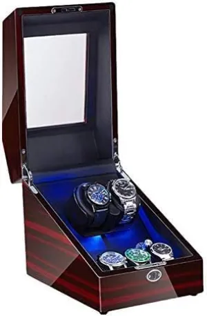 Rotation Modes (Color : Bla Mechanical Watch Shaker Watch Winder for Automatic Watches LED Illumination playground freudian Quiet Motor Flexible Watch Pillow Dual Power 4 
