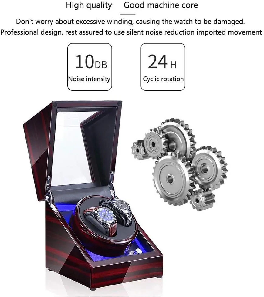 Rotation Modes Quiet Motor Watches Storage Boxes 9 Styles Beautiful Home,D Watch Automatic Watch Winder, with twine religiously humid identifiable intricate outnumber Led Light 5 