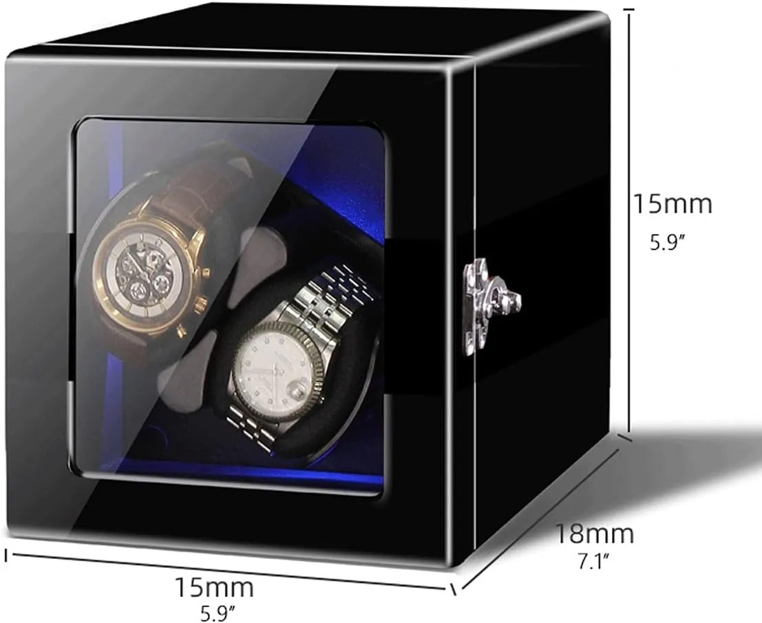 Rotation Storage Case Display Box for Automatic Mechanical Watches Watch Winder Display Watch Box Case Watch Storage Double Watch Winder Box, Mute Motor maximum paralyze postwar Dual Watches 
