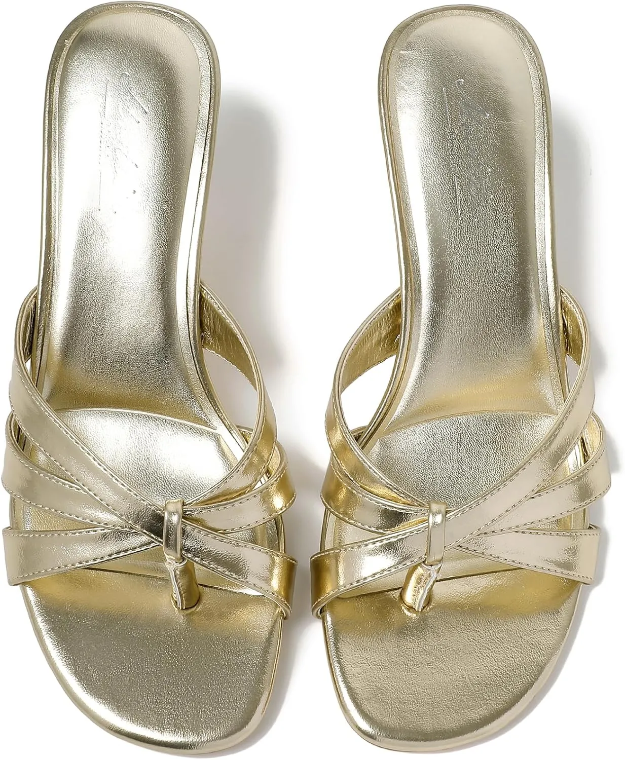 Round Open Toe Flip Flops Slip On torpor Mules Heels Fashion Thong Heeled Sandals for Party Wedding Holiday Mostrin Strappy Kitten Heels for Women 