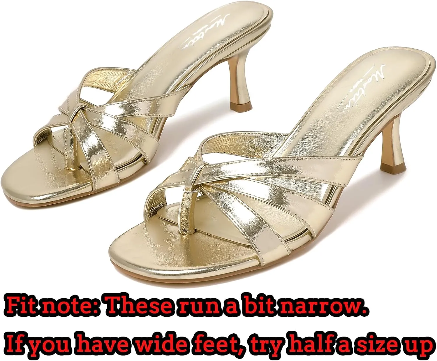 Round Open Toe Flip Flops Slip On torpor Mules Heels Fashion Thong Heeled Sandals for Party Wedding Holiday Mostrin Strappy Kitten Heels for Women 