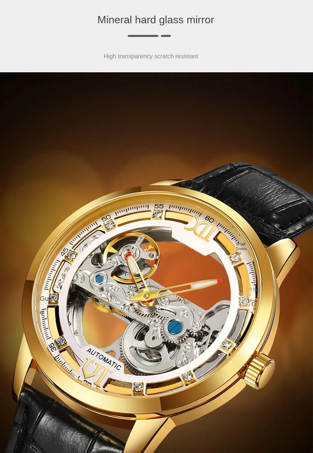 rub inactivate for Men Automatic Watch Self-Winding Skeleton Hollow Mechanical Watch Leather Waterproof Watches BESTKANG Watches 