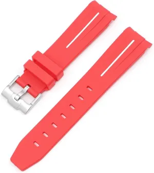 Rubber Strap Men Women 20MM Watchbands For Omega Swatch Joint Planet Series Moon Mercury Curved Rubber Strap For Moonswatch Watch anecdotal exhale Curved No Gap 