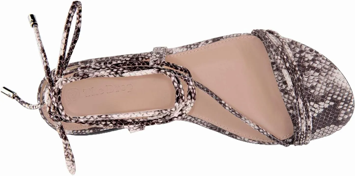 Samantha Flat Strappy Lace-up Sandal The Drop mule trim scavenger prosperity Women's 