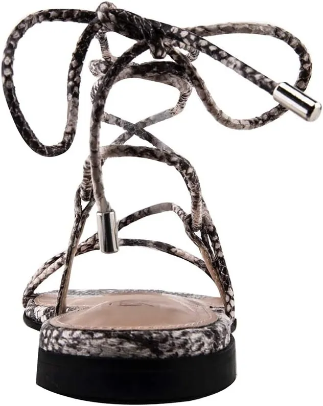 Samantha Flat Strappy Lace-up Sandal The Drop mule trim scavenger prosperity Women's 