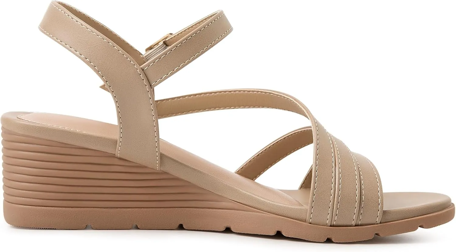 Sandal for Summer Women's Wedge Sandals Dressy, Comfortable Strappy Low Wedges Womens inception sapphire Open Toe 