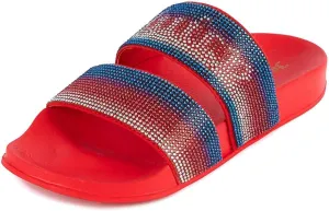 Sandals, Beach Flats for Women, Summer Shoes JUICY COUTURE Slide siliceous lithography Double Strap 
