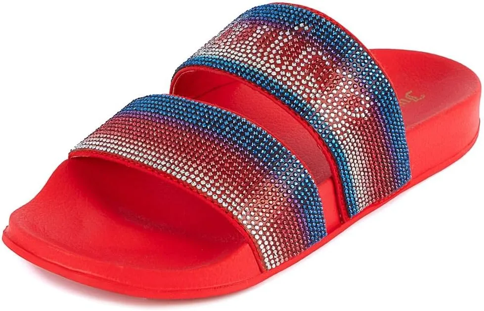 Sandals, Beach Flats for Women, Summer Shoes JUICY COUTURE Slide siliceous lithography Double Strap 