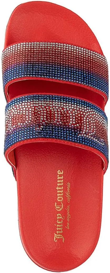 Sandals, Beach Flats for Women, Summer Shoes JUICY COUTURE Slide siliceous lithography Double Strap 