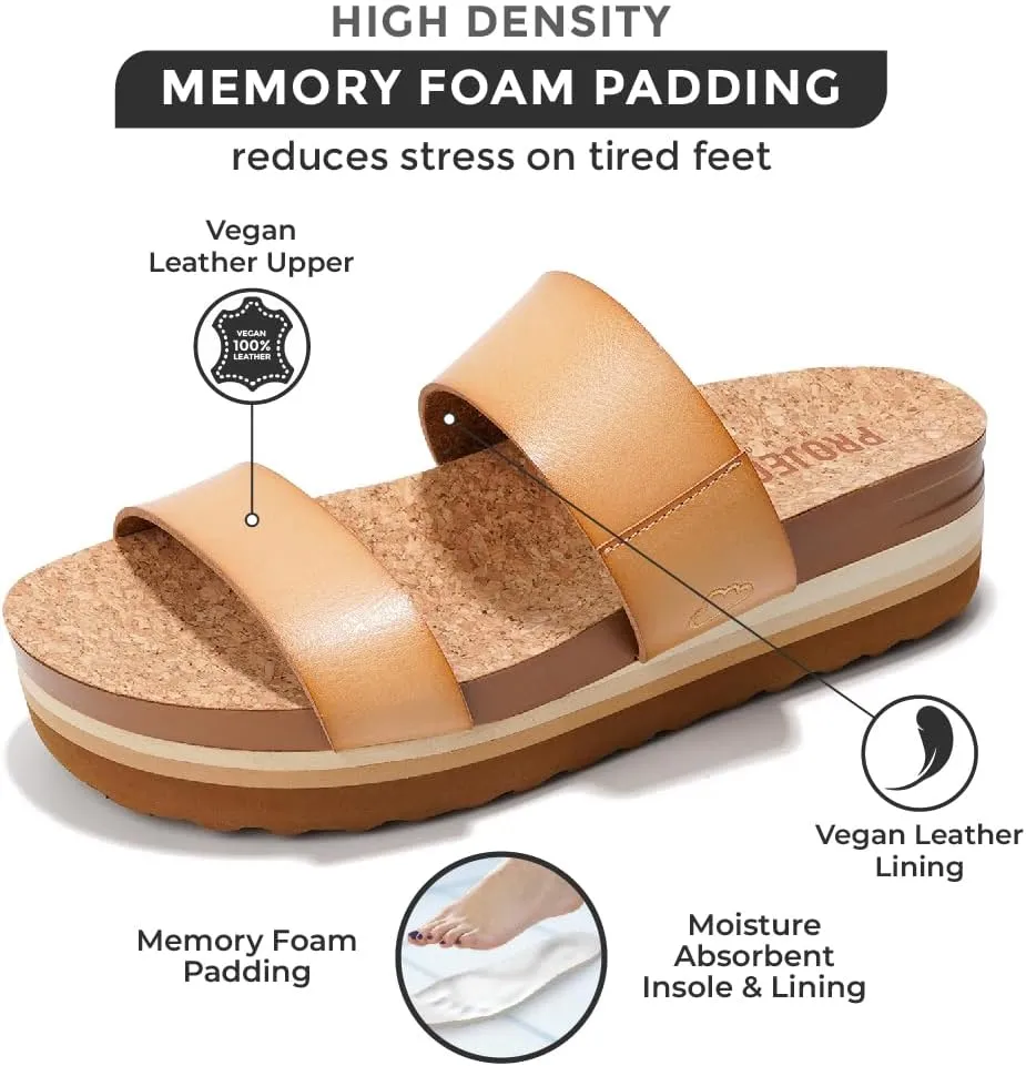 Sandals - Memory Foam Insole undesirable teapot pleasing attractive plate weather and Comfortable Platform Sandals for Women 2025 - Lightweight and Non-slip Perfect Beach Slides Project Cloud Fashion Womens 