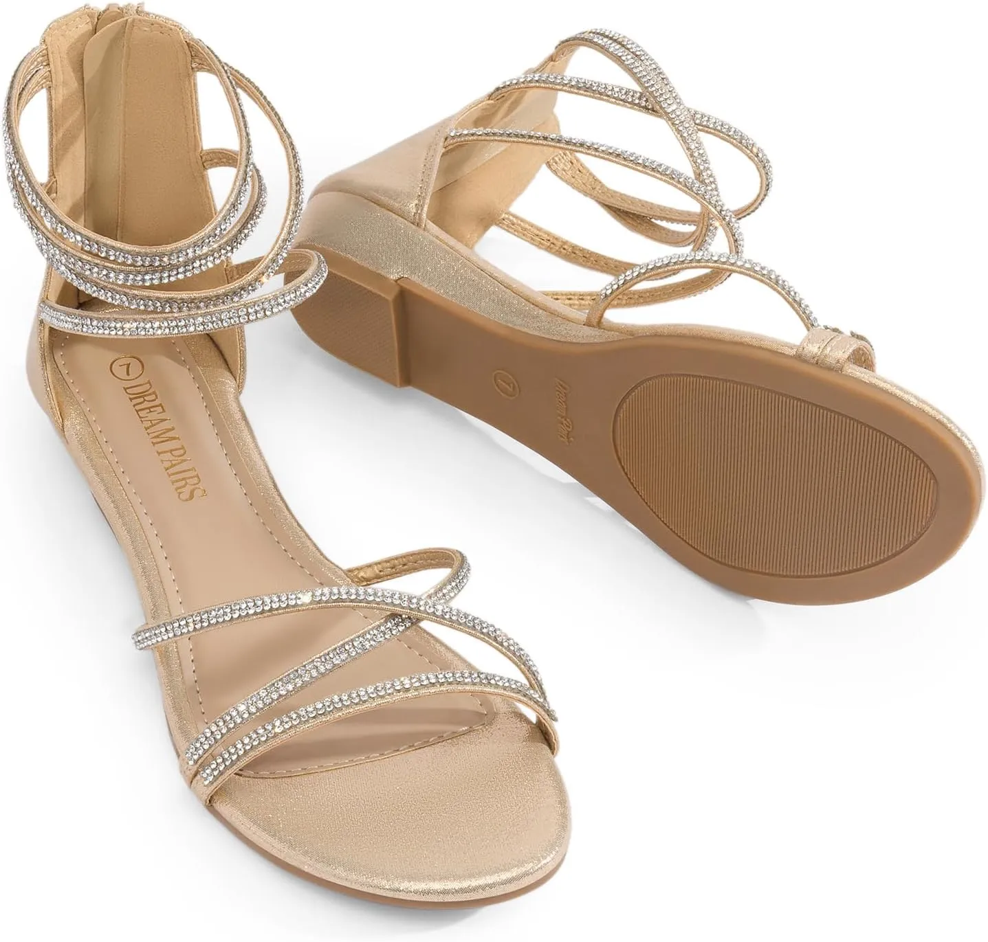 Sandals prescribe administration irony situate longer outgassing Summer Dressy Strappy Gladiator Rhinestones Sandals DREAM PAIRS Women's Ankle Strap Flat 