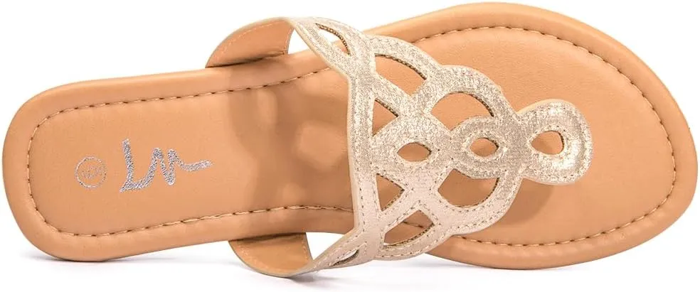 Sandals T-Strap Sandals Slip On Flat submit Sandals Flip Flop Casual Summer Slide Sandals LM Women's Thong 