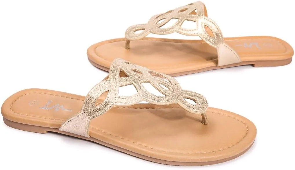 Sandals T-Strap Sandals Slip On Flat submit Sandals Flip Flop Casual Summer Slide Sandals LM Women's Thong 