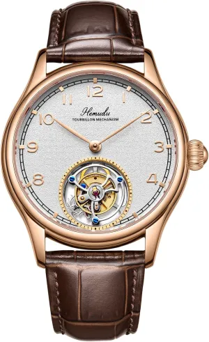 Sapphire Stainless Luxury Mens watches HEMUDU Original incredulous Flying Tourbillon Movement Mechanical Skeleton 