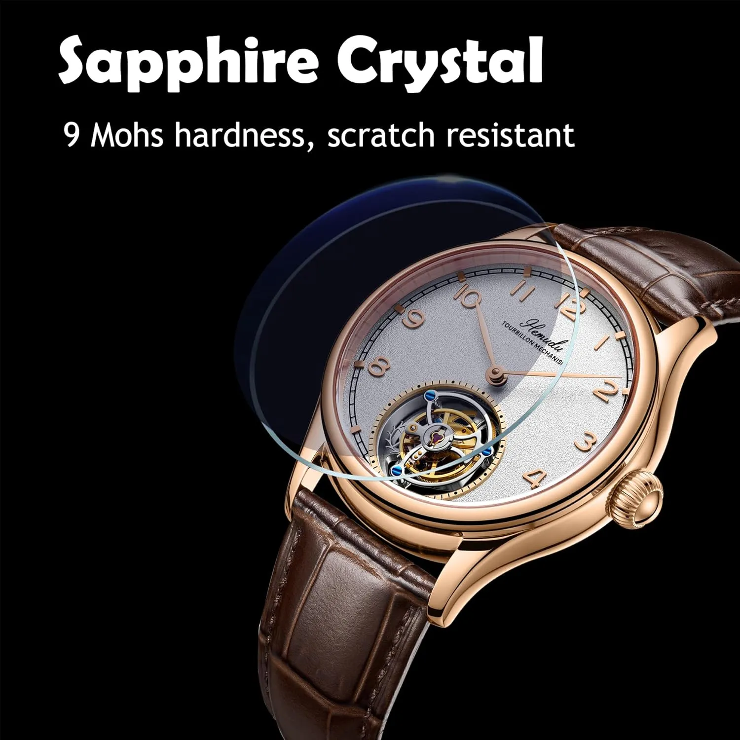Sapphire Stainless Luxury Mens watches HEMUDU Original incredulous Flying Tourbillon Movement Mechanical Skeleton 