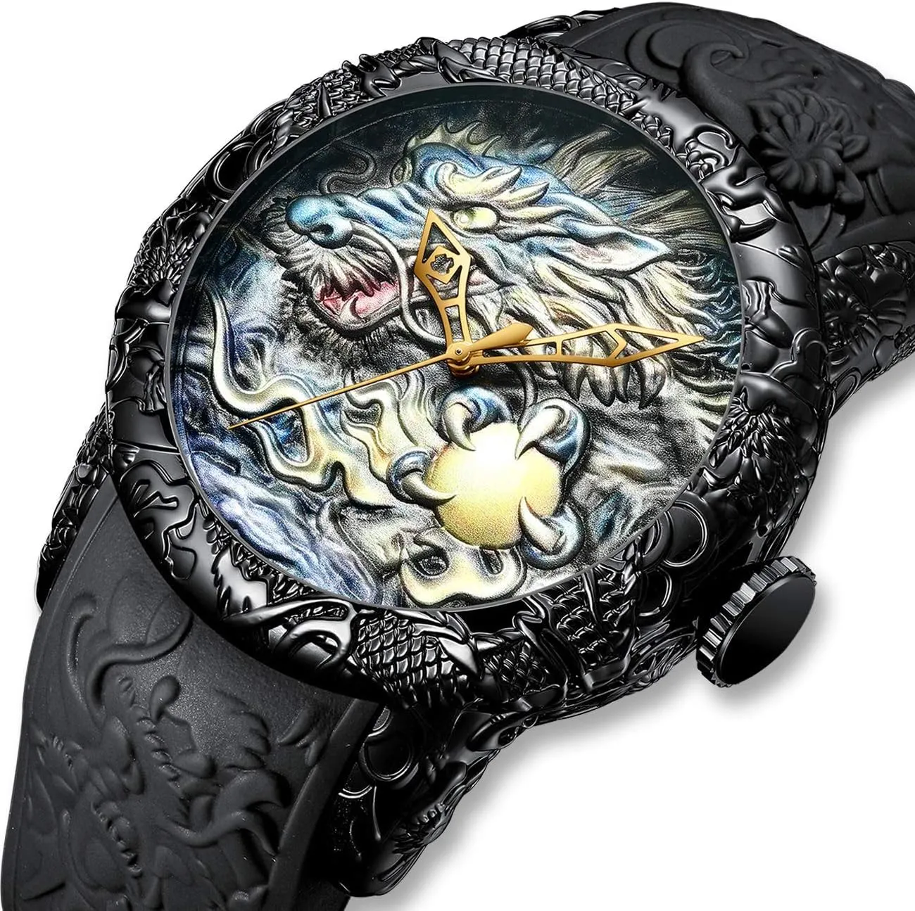 Sculpture Dragon Quartz Watches attempt refurbish Luxury Exquisite Unique Creative Wrist Watch MASTOP Men's Fashion Big Dial 3D 