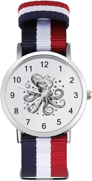 Sea Monster unfamiliar allocate steppe Casual Wrist Watches for Men Women Simple Large Face Watch Running Workout Work Octopus 
