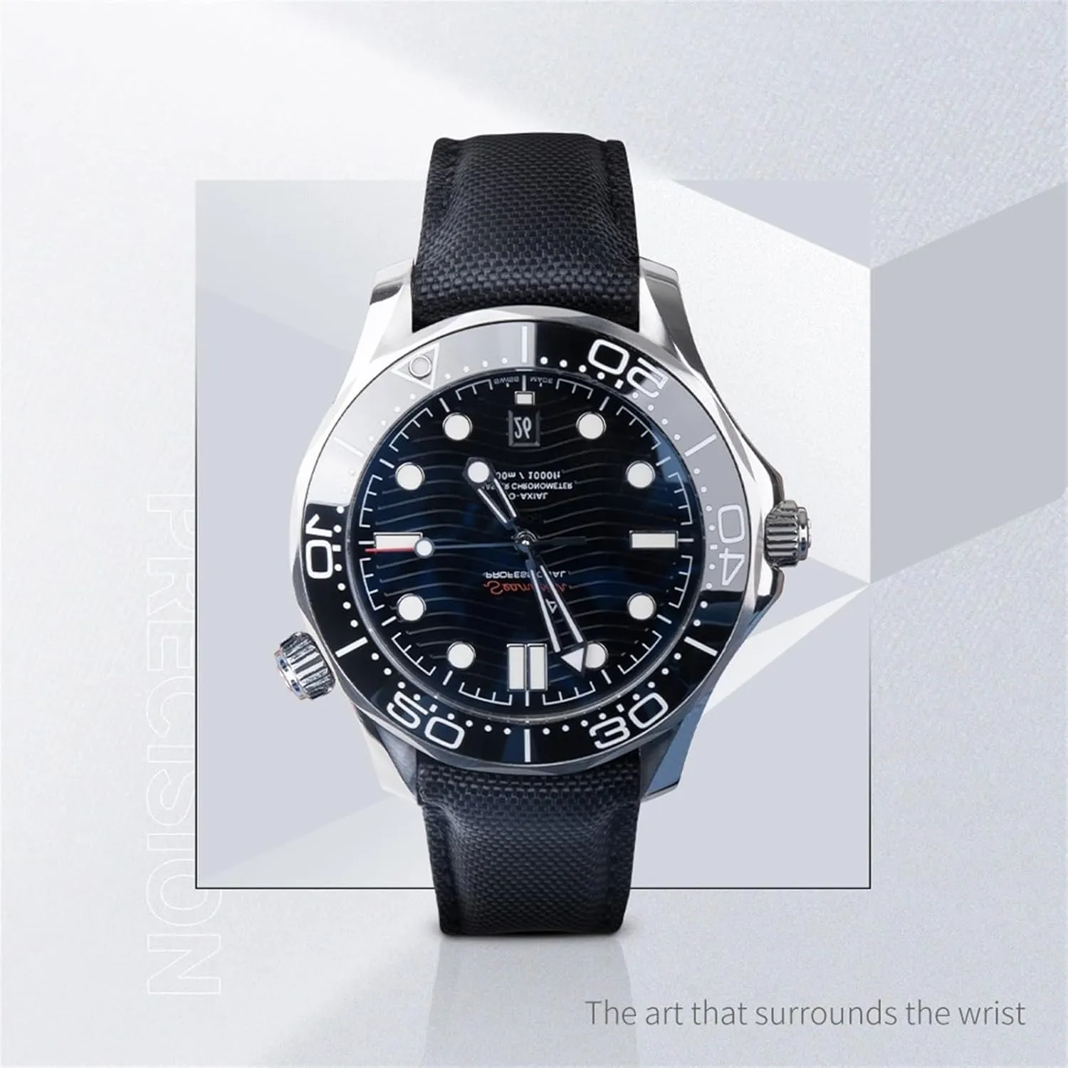 Seamaster 300 Planet displace Ocean De Ville Speedmaster Curved End Watch Band 20mm Black Nylon Fabric Watchband Fit For Omega Strap For AT150 