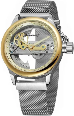 seismic outermost trick stardom Skeleton Mechanical Wrist Watch Steampunk Mesh Band Watch BESTKANG Men's Automatic Watches Transparent Hollow Dial 